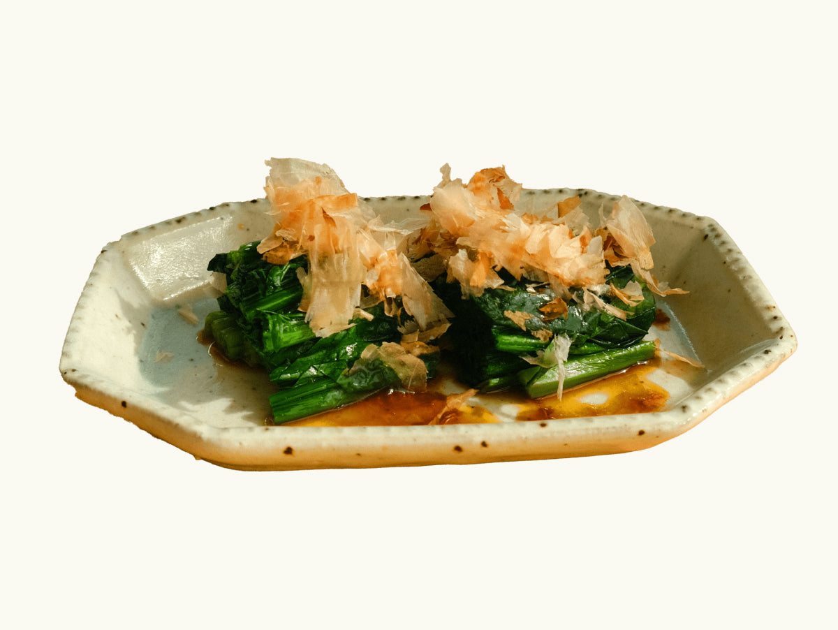 Spinach Salad with Umami Dashi Soy Sauce